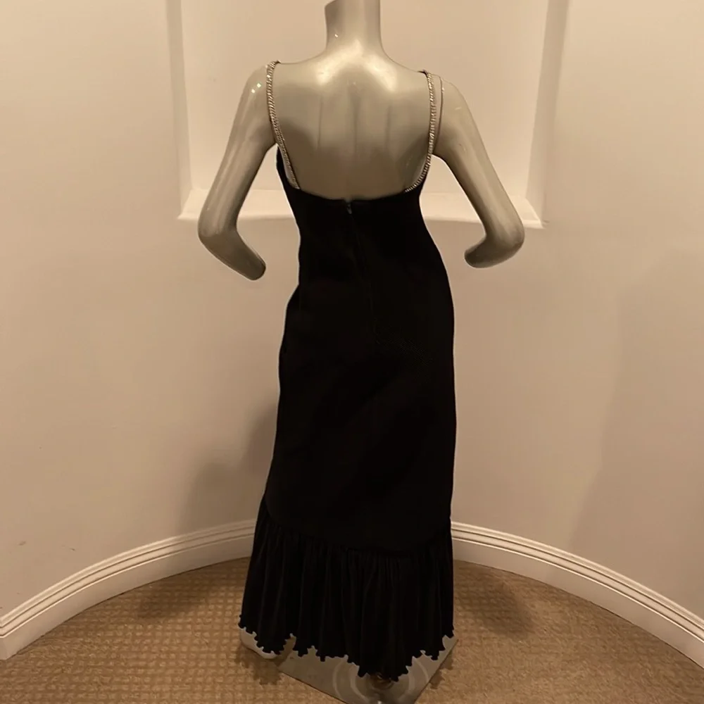 Vintage 1980's Rose Taft For COUTURE FASHIONS MAXI DRESS BLACK